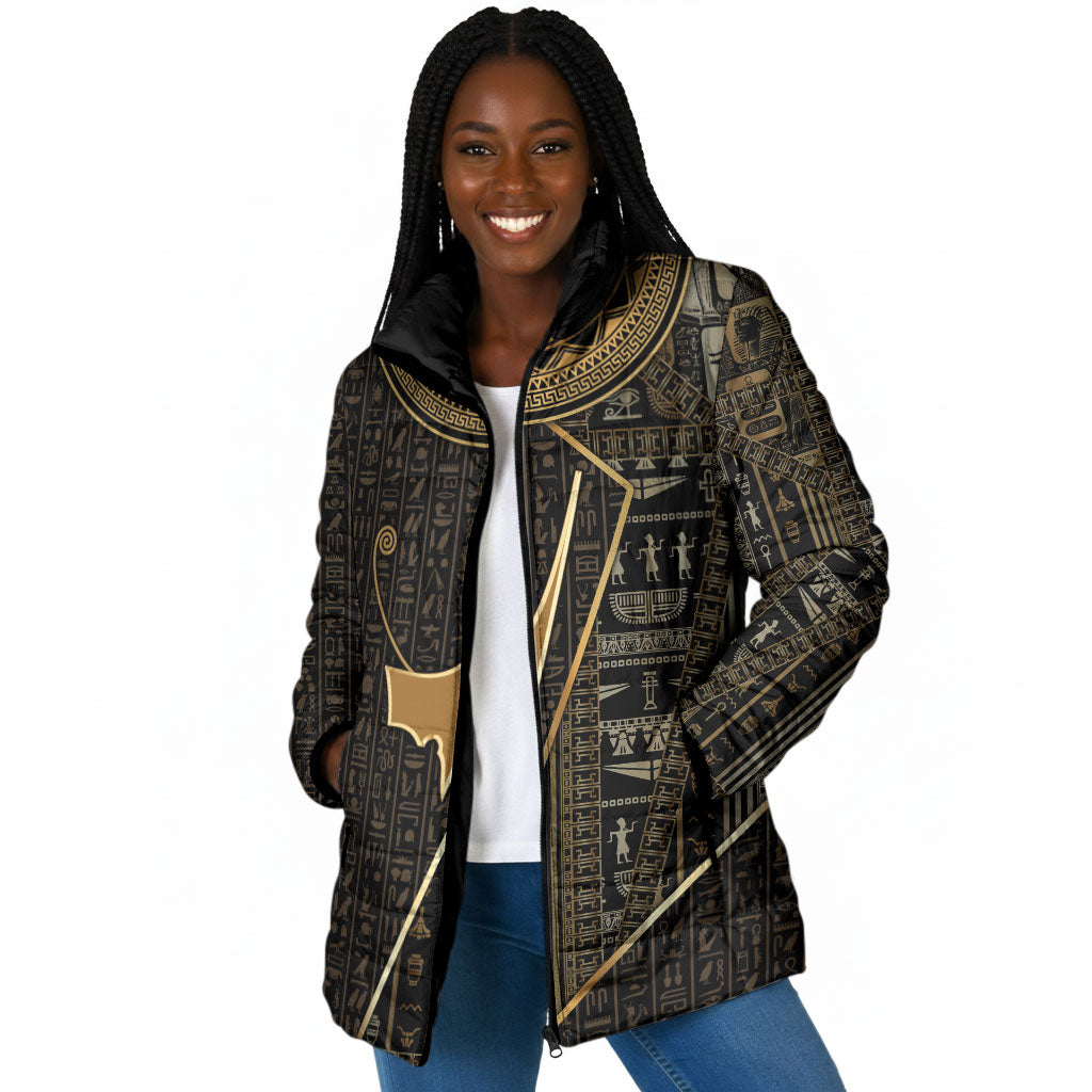 Egypt Deshret Crown Padded Jacket Ancient Mythology Pharaoh With Pschent