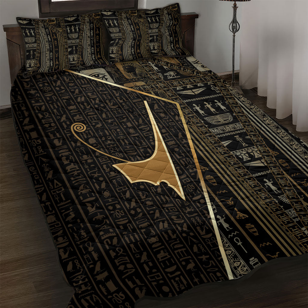 Egypt Deshret Crown Quilt Bed Set Ancient Mythology Pharaoh With Pschent