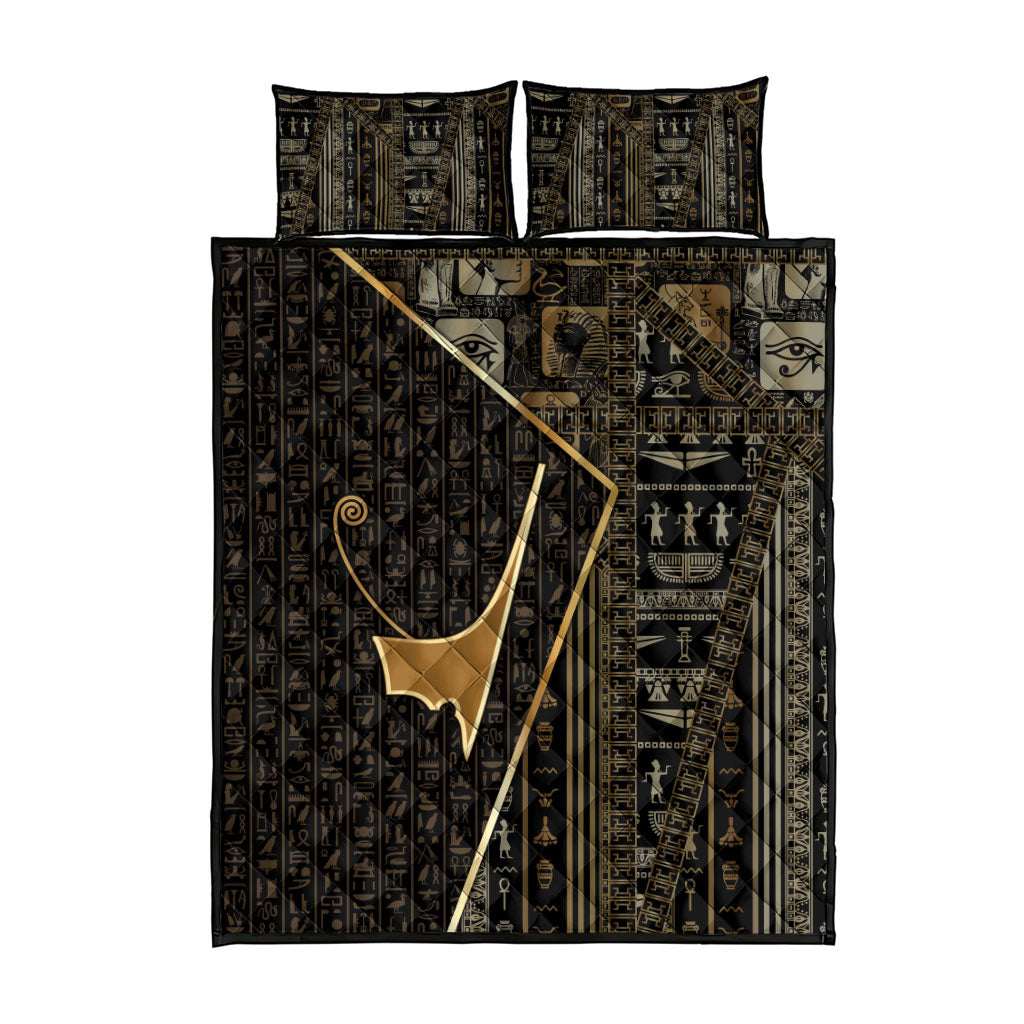 Egypt Deshret Crown Quilt Bed Set Ancient Mythology Pharaoh With Pschent