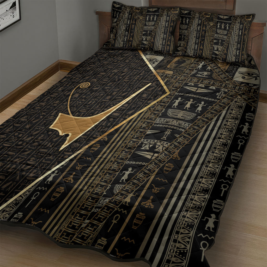 Egypt Deshret Crown Quilt Bed Set Ancient Mythology Pharaoh With Pschent