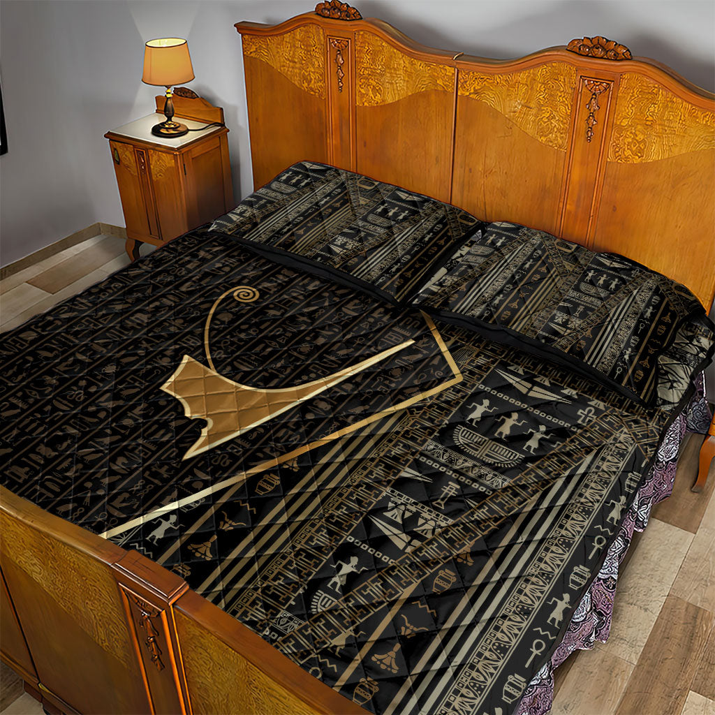 Egypt Deshret Crown Quilt Bed Set Ancient Mythology Pharaoh With Pschent
