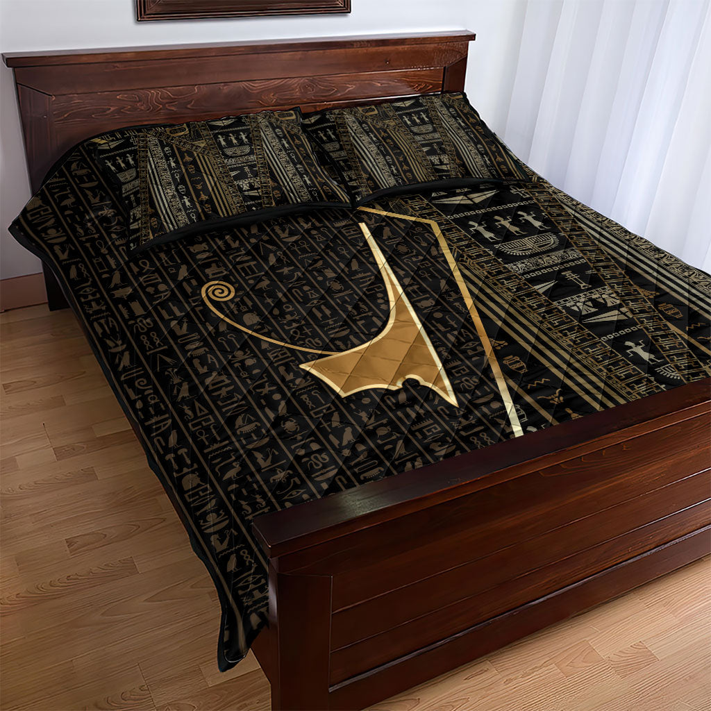 Egypt Deshret Crown Quilt Bed Set Ancient Mythology Pharaoh With Pschent
