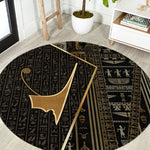 Egypt Deshret Crown Round Carpet Ancient Mythology Pharaoh With Pschent