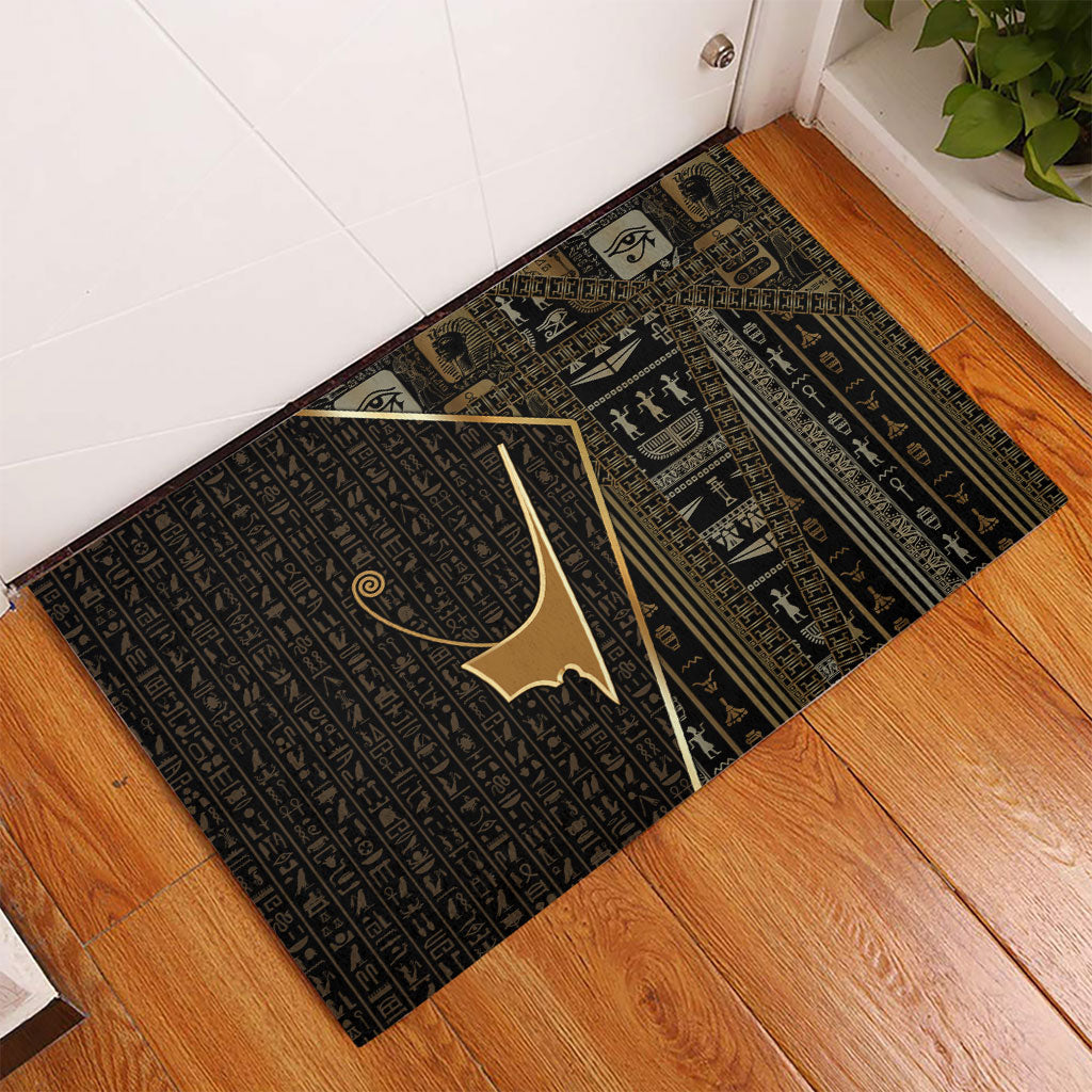 Egypt Deshret Crown Rubber Doormat Ancient Mythology Pharaoh With Pschent
