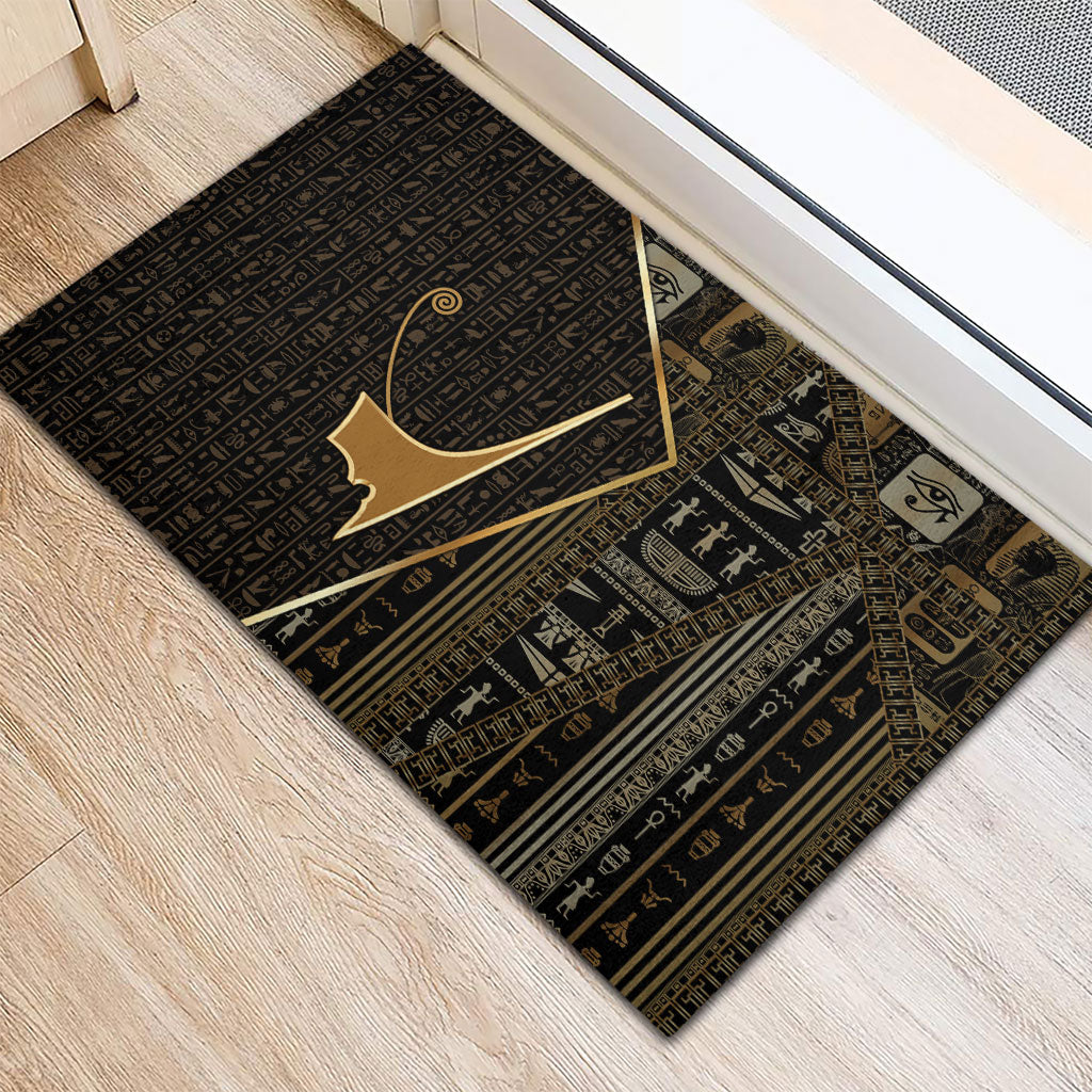 Egypt Deshret Crown Rubber Doormat Ancient Mythology Pharaoh With Pschent