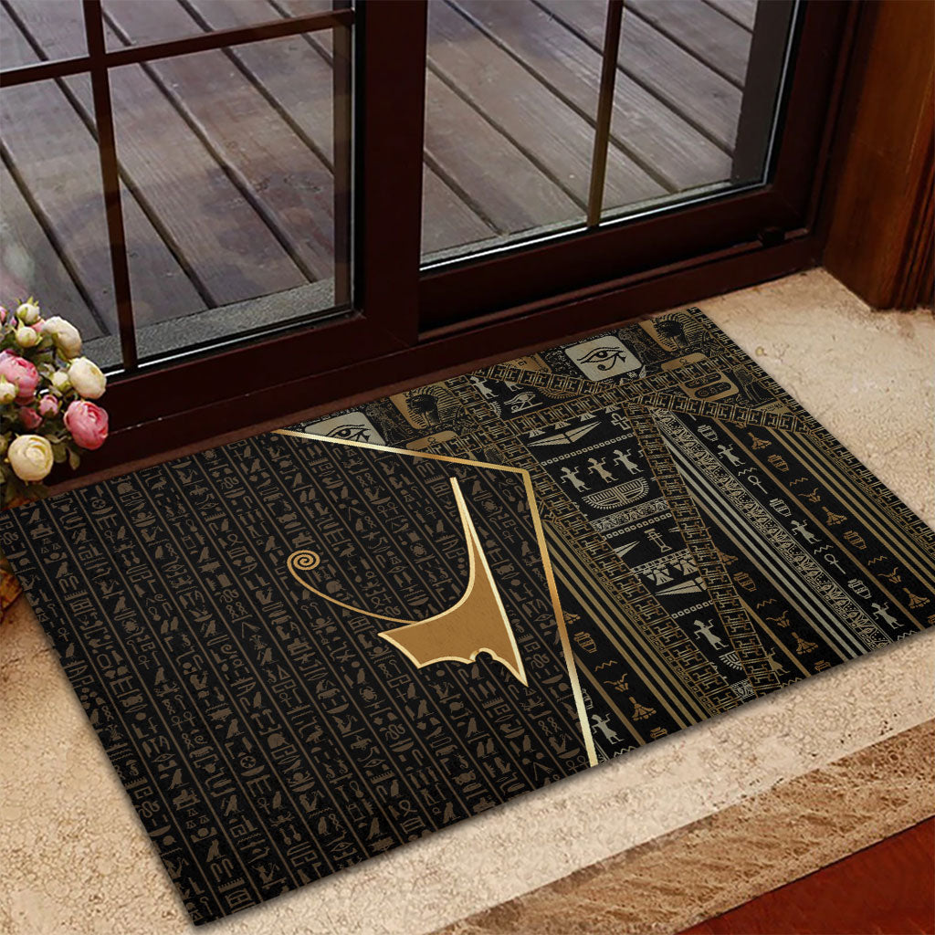 Egypt Deshret Crown Rubber Doormat Ancient Mythology Pharaoh With Pschent