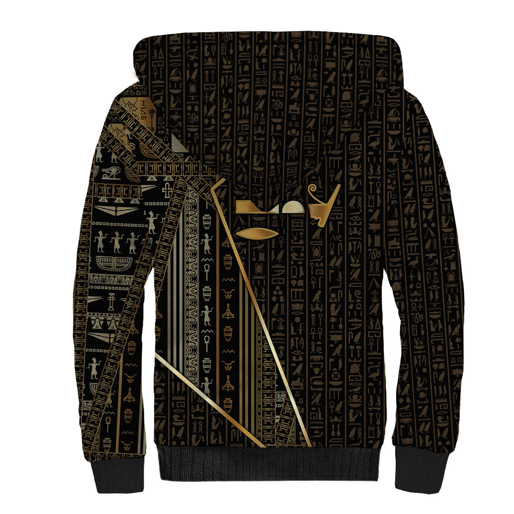 Egypt Deshret Crown Sherpa Hoodie Ancient Mythology Pharaoh With Pschent