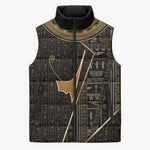 Egypt Deshret Crown Sleeveless Puffer Jacket Ancient Mythology Pharaoh With Pschent