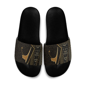 Egypt Deshret Crown Slide Sandals Ancient Mythology Pharaoh With Pschent