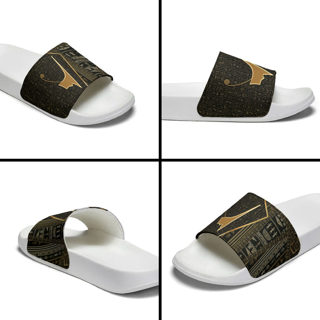 Egypt Deshret Crown Slide Sandals Ancient Mythology Pharaoh With Pschent