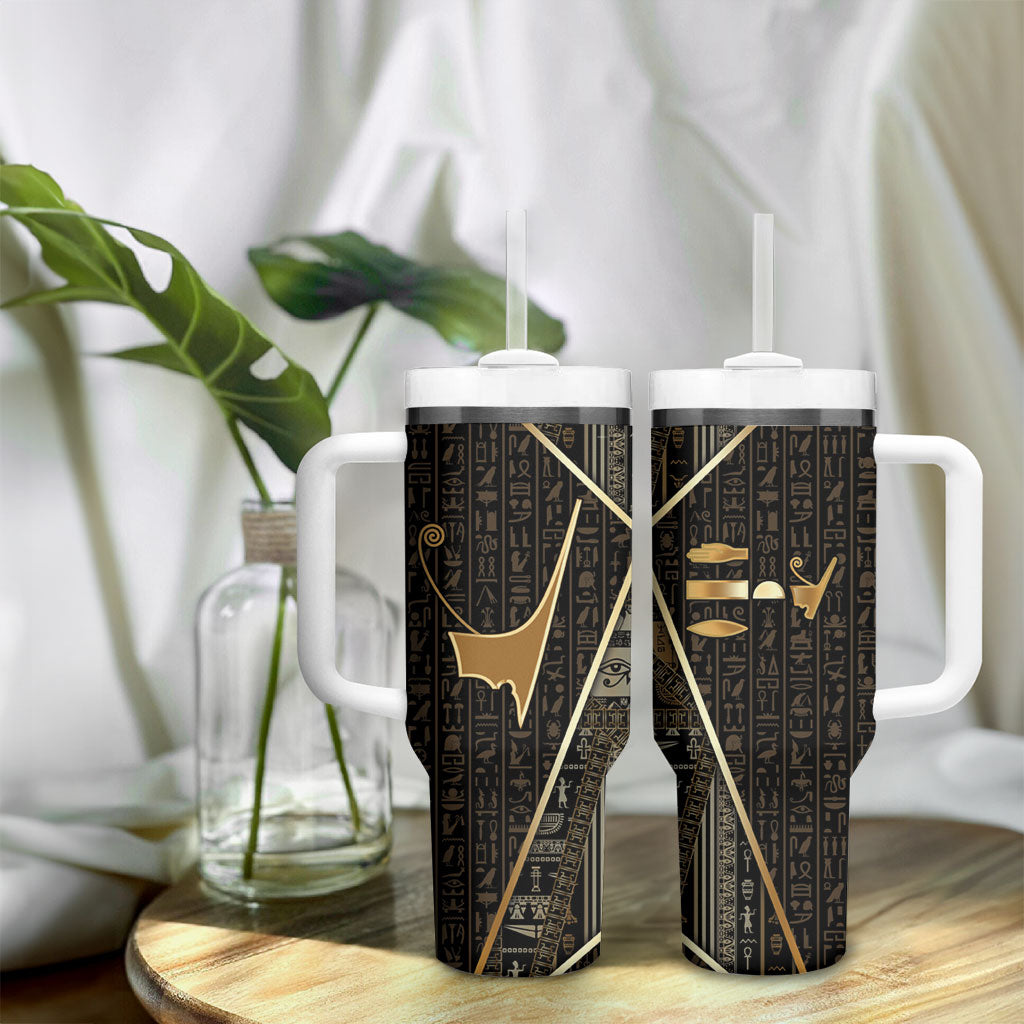Egypt Deshret Crown Tumbler With Handle Ancient Mythology Pharaoh With Pschent