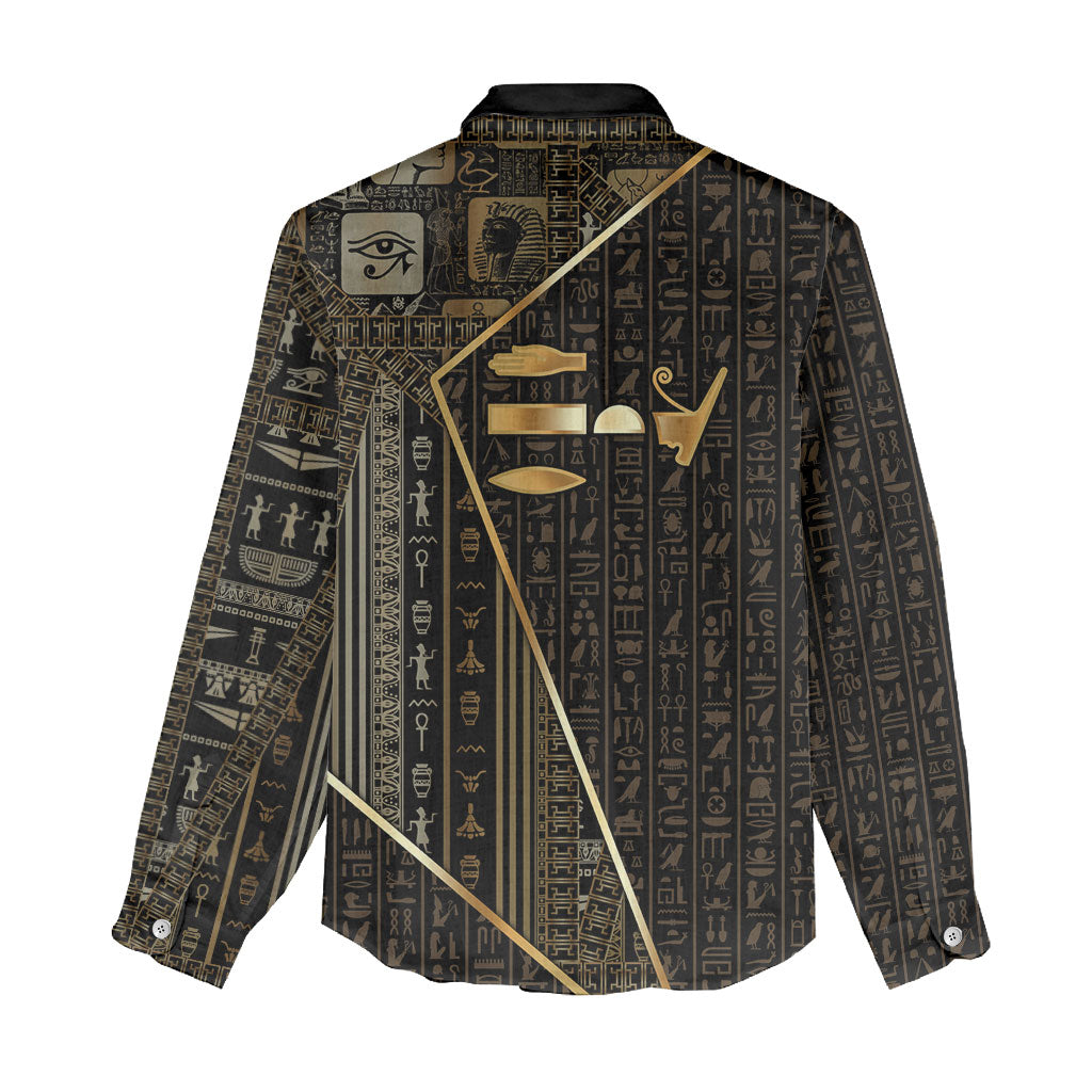 Egypt Deshret Crown Women Casual Shirt Ancient Mythology Pharaoh With Pschent