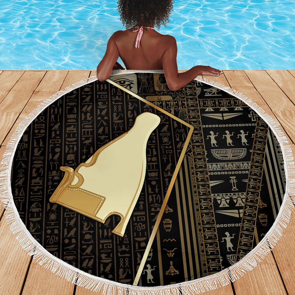 Egypt Hedjet Crown Beach Blanket Ancient Mythology Upper Pharaoh