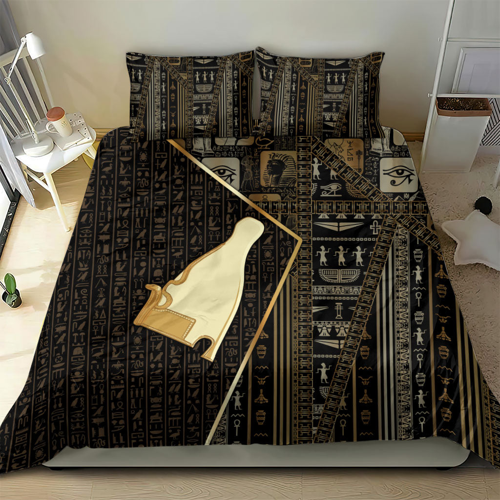 Egypt Hedjet Crown Bedding Set Ancient Mythology Upper Pharaoh
