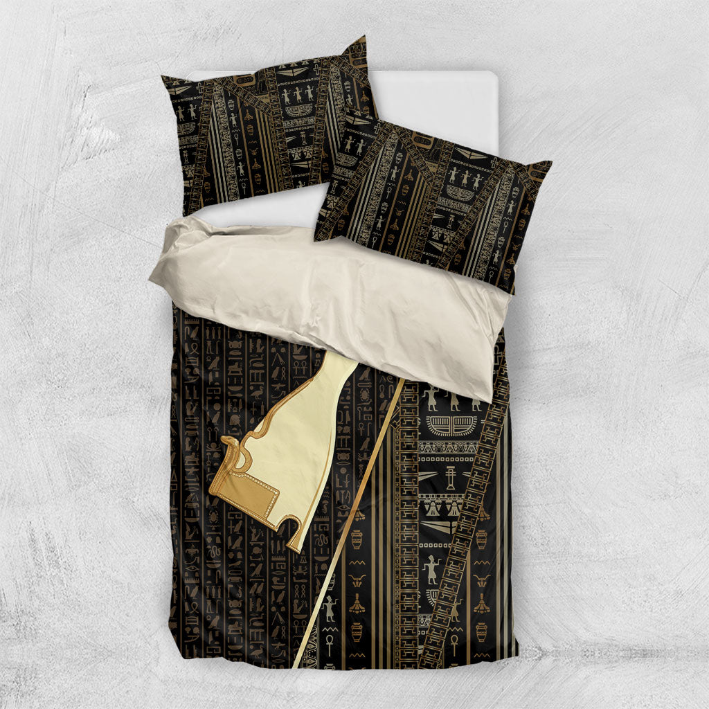 Egypt Hedjet Crown Bedding Set Ancient Mythology Upper Pharaoh