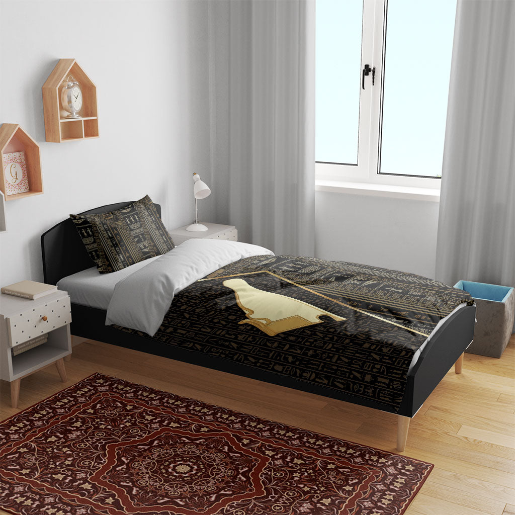 Egypt Hedjet Crown Bedding Set Ancient Mythology Upper Pharaoh