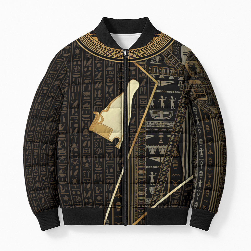 Egypt Hedjet Crown Bomber Puffer Jacket Ancient Mythology Upper Pharaoh