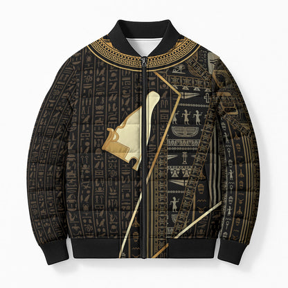 Egypt Hedjet Crown Bomber Puffer Jacket Ancient Mythology Upper Pharaoh
