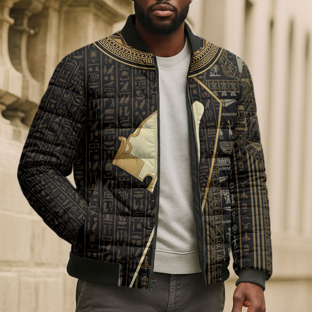 Egypt Hedjet Crown Bomber Puffer Jacket Ancient Mythology Upper Pharaoh