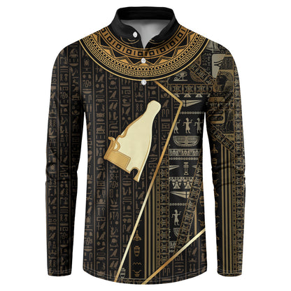 Egypt Hedjet Crown Button Sweatshirt Ancient Mythology Upper Pharaoh