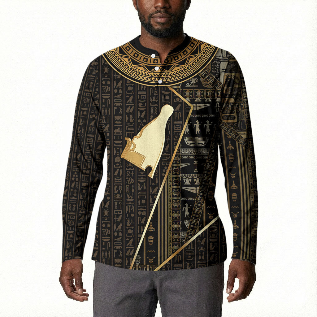 Egypt Hedjet Crown Button Sweatshirt Ancient Mythology Upper Pharaoh
