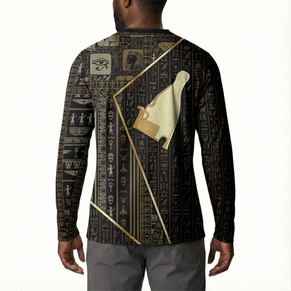 Egypt Hedjet Crown Button Sweatshirt Ancient Mythology Upper Pharaoh