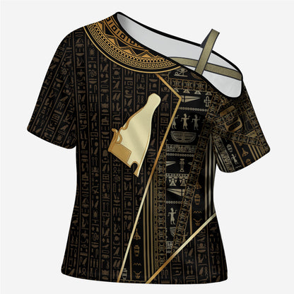 Egypt Hedjet Crown Cross Shoulder Shirt Ancient Mythology Upper Pharaoh
