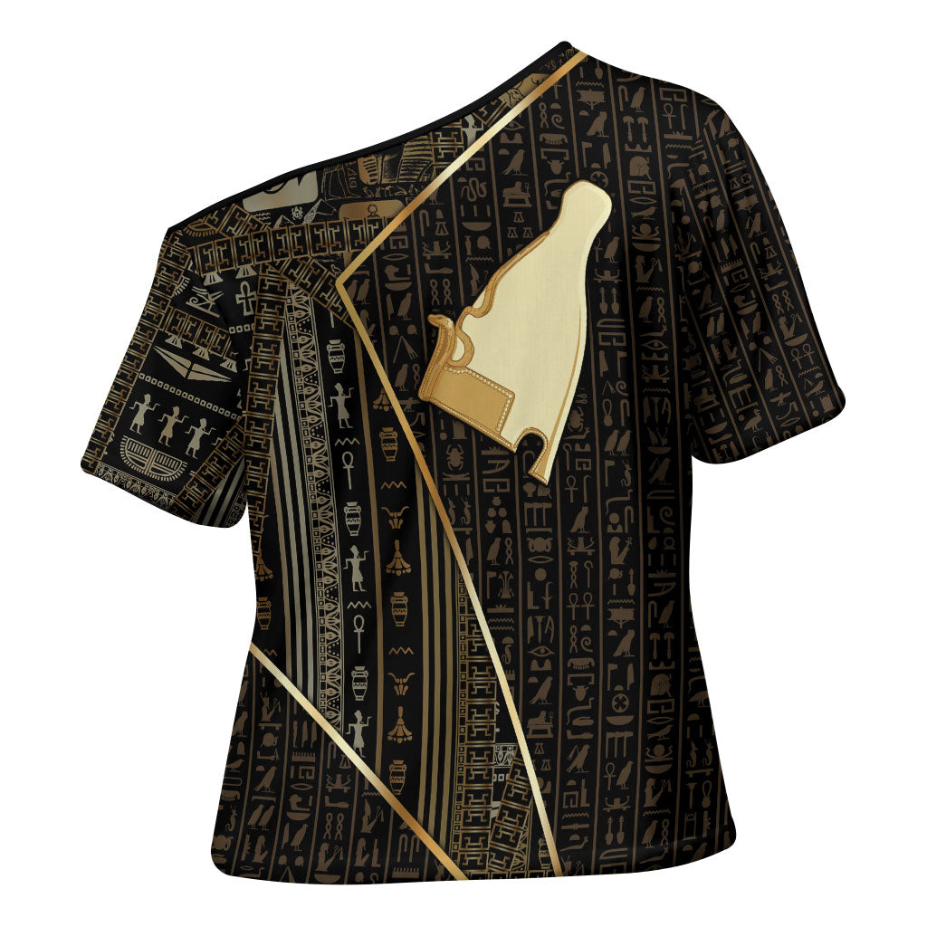 Egypt Hedjet Crown Cross Shoulder Shirt Ancient Mythology Upper Pharaoh