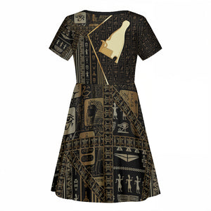 Egypt Hedjet Crown Kid Short Sleeve Dress Ancient Mythology Upper Pharaoh