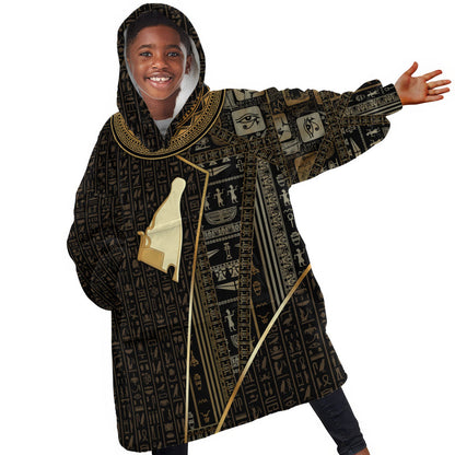 Egypt Hedjet Crown Kid Wearable Blanket Hoodie Ancient Mythology Upper Pharaoh
