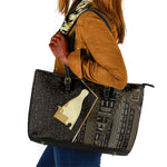 Egypt Hedjet Crown Leather Tote Bag Ancient Mythology Upper Pharaoh