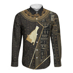 Egypt Hedjet Crown Long Sleeve Button Shirt Ancient Mythology Upper Pharaoh