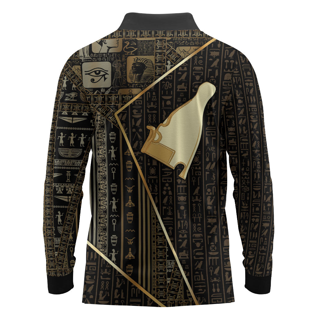Egypt Hedjet Crown Long Sleeve Polo Shirt Ancient Mythology Upper Pharaoh