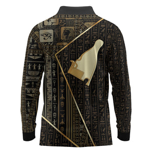 Egypt Hedjet Crown Long Sleeve Polo Shirt Ancient Mythology Upper Pharaoh