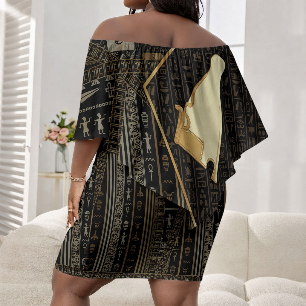 Egypt Hedjet Crown Off Shoulder Short Dress Ancient Mythology Upper Pharaoh