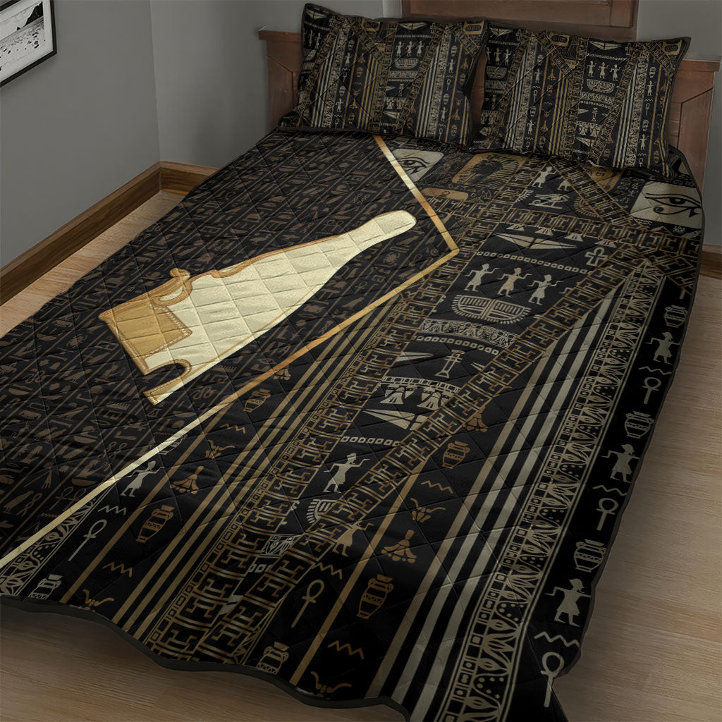 Egypt Hedjet Crown Quilt Bed Set Ancient Mythology Upper Pharaoh