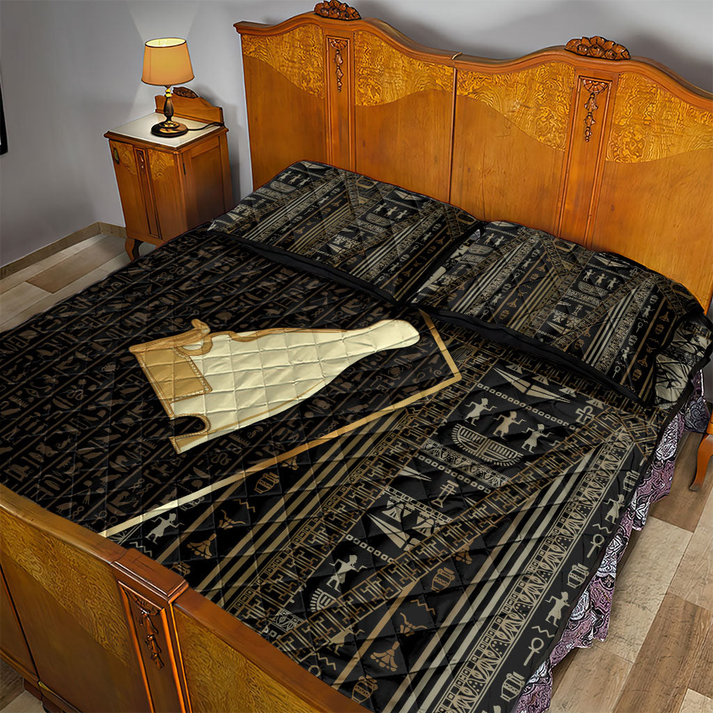 Egypt Hedjet Crown Quilt Bed Set Ancient Mythology Upper Pharaoh