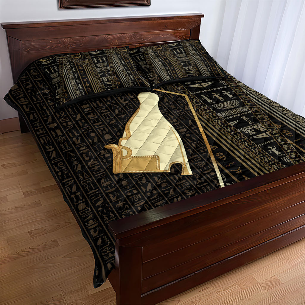 Egypt Hedjet Crown Quilt Bed Set Ancient Mythology Upper Pharaoh
