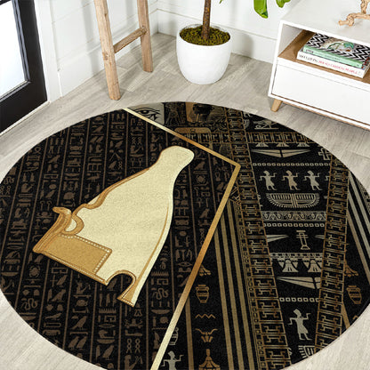 Egypt Hedjet Crown Round Carpet Ancient Mythology Upper Pharaoh