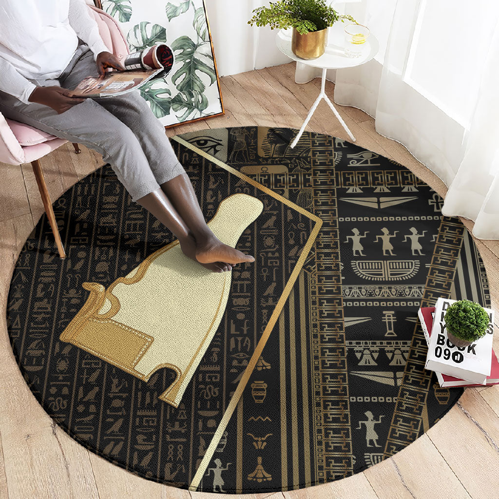 Egypt Hedjet Crown Round Carpet Ancient Mythology Upper Pharaoh