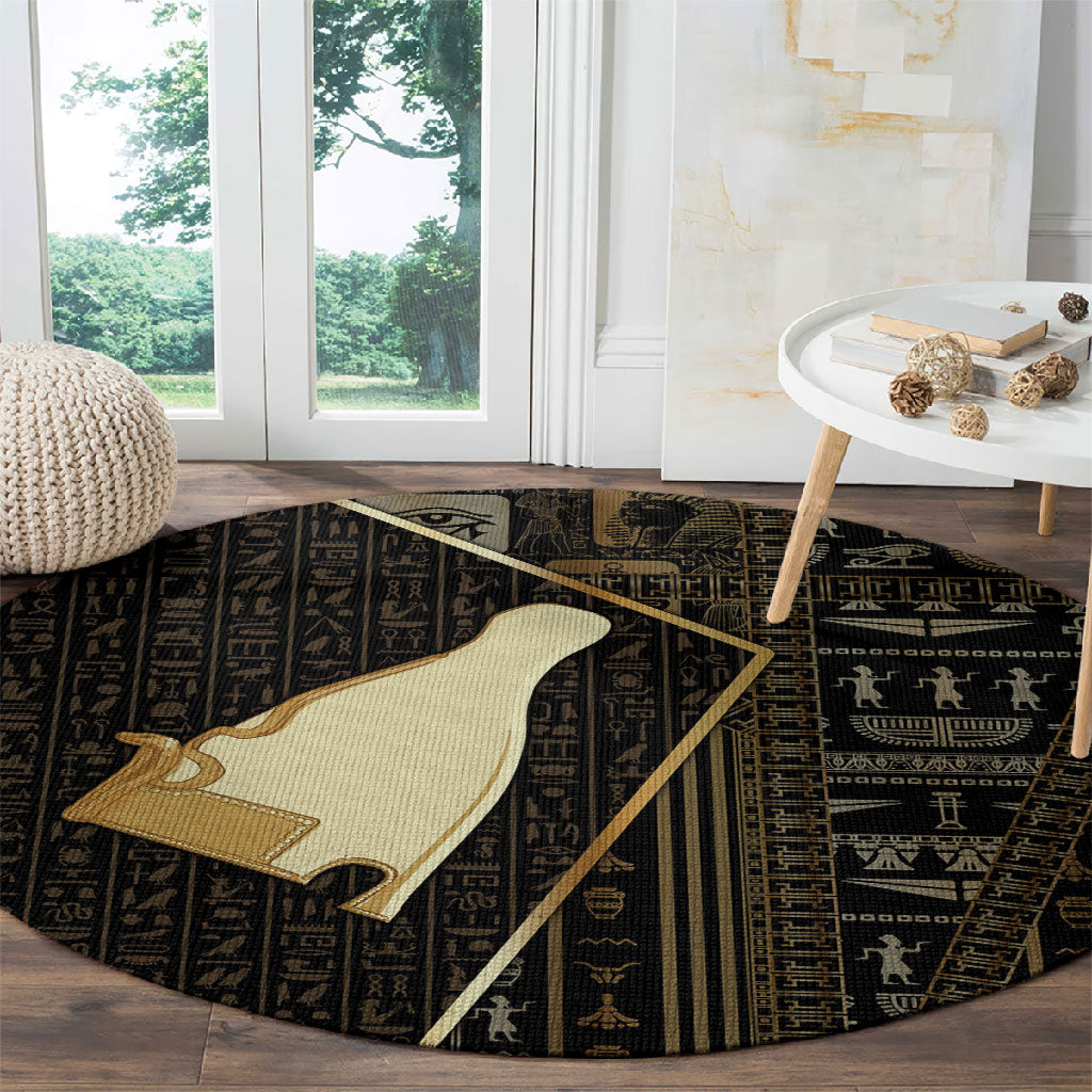 Egypt Hedjet Crown Round Carpet Ancient Mythology Upper Pharaoh