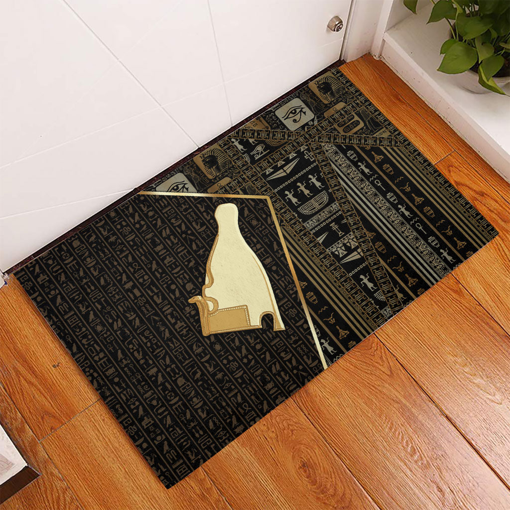 Egypt Hedjet Crown Rubber Doormat Ancient Mythology Upper Pharaoh