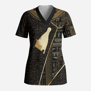 Egypt Hedjet Crown Scrub Top Ancient Mythology Upper Pharaoh