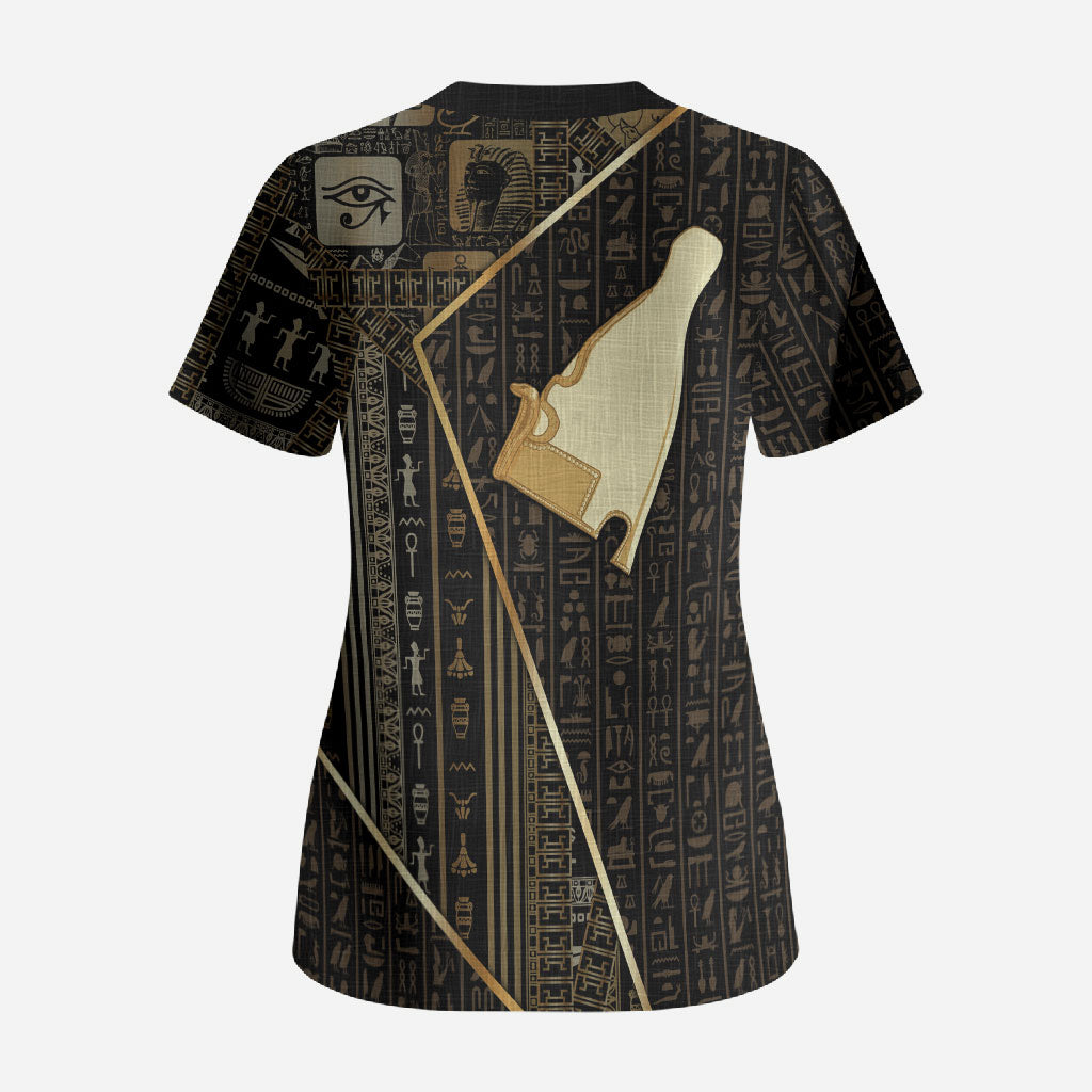 Egypt Hedjet Crown Scrub Top Ancient Mythology Upper Pharaoh