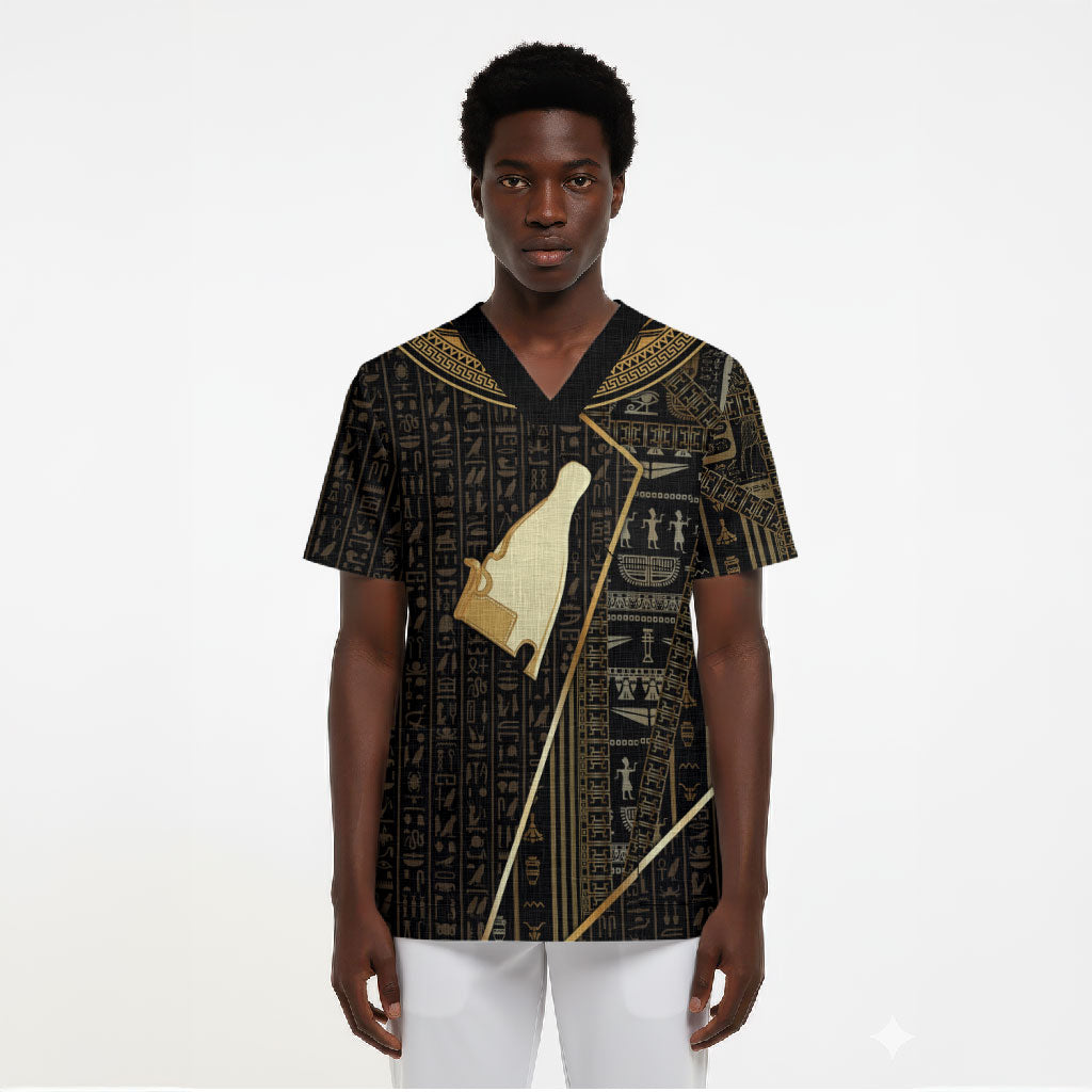 Egypt Hedjet Crown Scrub Top Ancient Mythology Upper Pharaoh