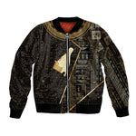 Egypt Hedjet Crown Sleeve Zip Bomber Jacket Ancient Mythology Upper Pharaoh