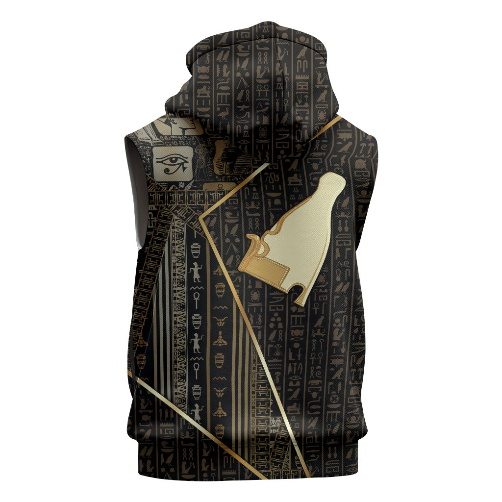 Egypt Hedjet Crown Sleeveless Hoodie Ancient Mythology Upper Pharaoh