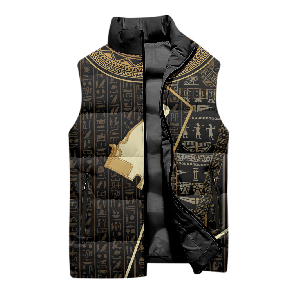Egypt Hedjet Crown Sleeveless Puffer Jacket Ancient Mythology Upper Pharaoh