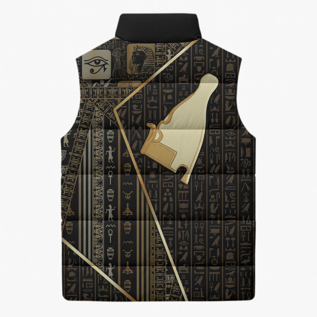 Egypt Hedjet Crown Sleeveless Puffer Jacket Ancient Mythology Upper Pharaoh