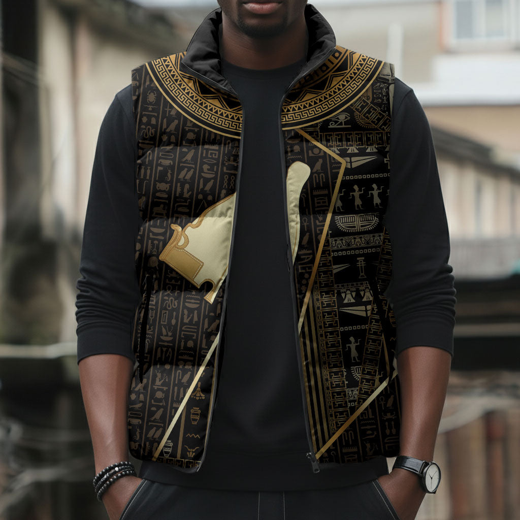 Egypt Hedjet Crown Sleeveless Puffer Jacket Ancient Mythology Upper Pharaoh